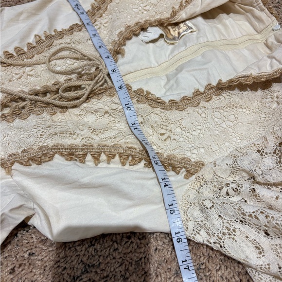 Vintage 70s Gunne Sax Jessica Cream Maxi Dress Size 7 Renaissance For Repair - Picture 9 of 15